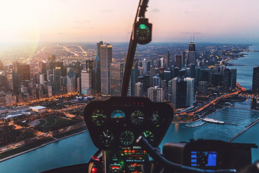 aerial photography of high-rise skyline buildings near body of water during daytime