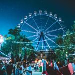black and white ferris wheel