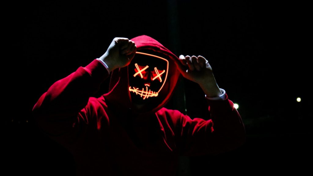 man wearing red hoodie