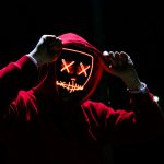 man wearing red hoodie